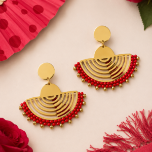 Aros Abanico Flamenco Rojo