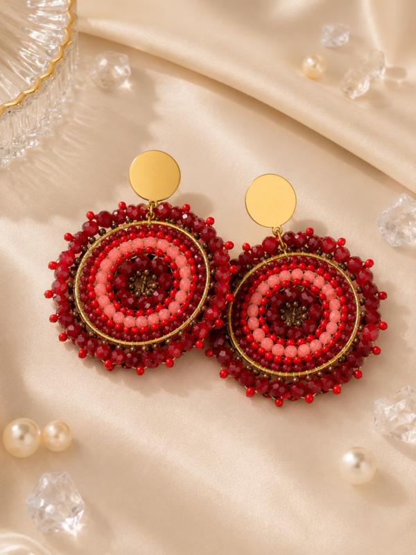 ChatGPT Image 14 ago 2026, 17_17_22 Aros Mandala Rojo & Dorado – Acero Inoxidable y Mostacillas