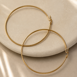 Argollas XL Doradas de Acero Inoxidable