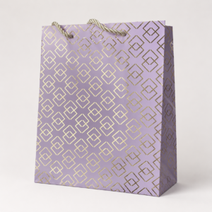 EMP-BOLSA-GRANDE-MORADA-002-01 Bolsa de Regalo Mediana Morada con Patrón Dorado