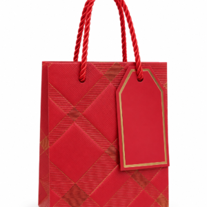 EMP-BOLSA-ROJA-PEQ-001-01 Bolsa de Regalo Pequeña Roja con Diseño Dorado