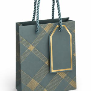 EMP-BOLSA-VERDE-PETROLEO-PEQ-003-01 Bolsa de Regalo Pequeña Verde Petróleo con Diseño Dorado