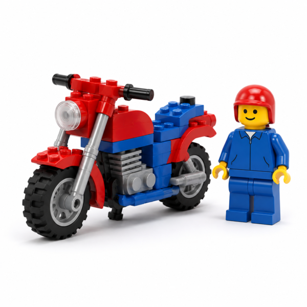 HEROES-86050-04-01 Heroes Assemble Modelo 04 – Moto Roja y Azul con Figura de Spider-Man