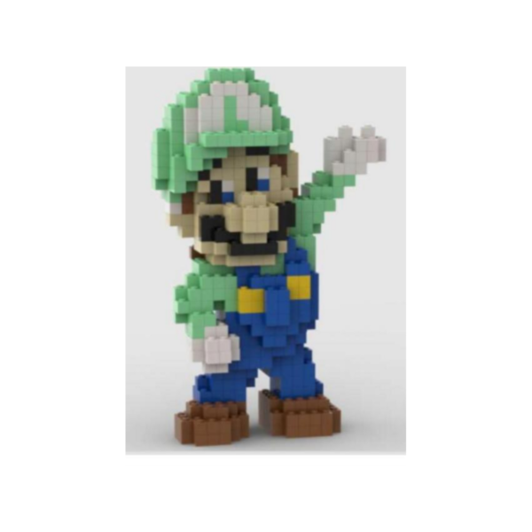 MINI3D-LUIGI-1000-002-02 Luigi Mediano – Figura 3D de Minibloques 1000+ Piezas