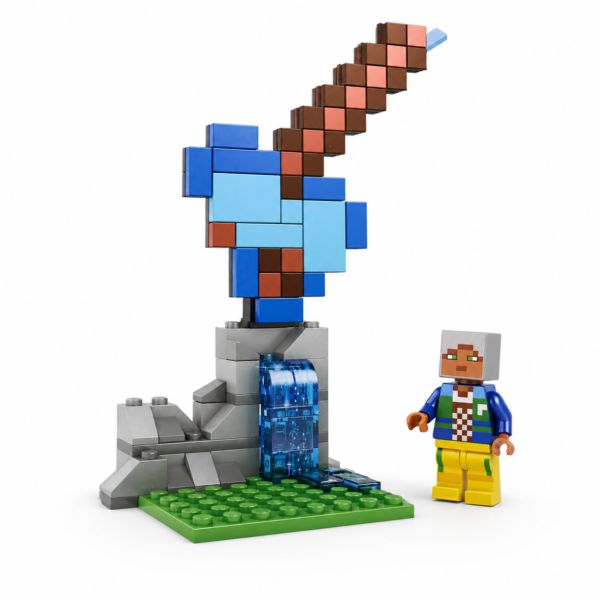MYWORLD-GEM-002-01 My World Espada de Cristal y Cascada – Bloques Armables 106 Piezas