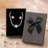 Set Acero Collar y Aros Estrella Plateado