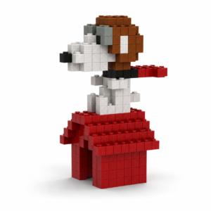 snoopy-caseta-minibloques-figura-armada Snoopy sobre su Caseta Roja – Set de Minibloques Armables 500+ Piezas