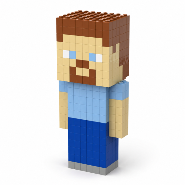 steve-minibloques-figura-armada Steve Pixelado – Set de Minibloques Armables 500+ Piezas