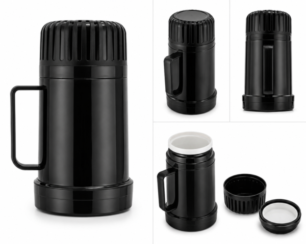 Termo para Comida 480 ml con Asa – Negro